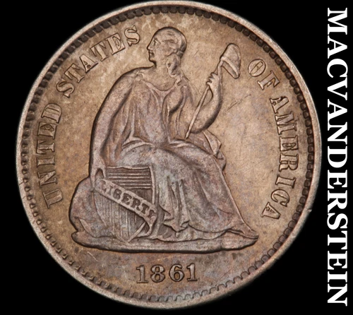 1861 Seated Liberty Half Dime- Almost Uncirculated Better Date No Reserve #i8419