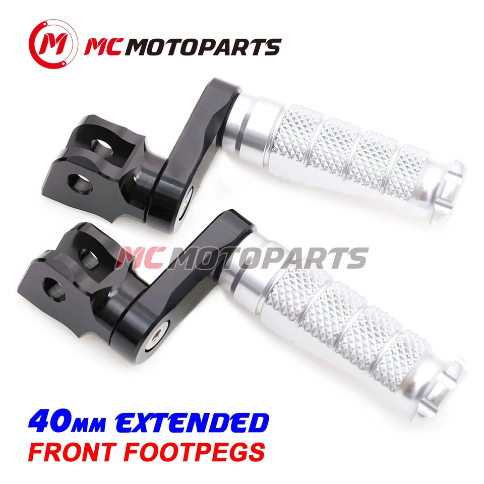 For Triumph Tiger 1050 07-13 12 11 10 MCCP 40mm Extended SILVER Front Foot Pegs Foto 2 de 4