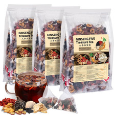 Ginseng Five Treasures Kidney Tea, Traditional Chinese Herbal Teabags, Natural K