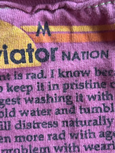 Aviator Nation Boyfriend Cropped Shirt Womens Sz M Pink Logo Beach Yoga Summer - Picture 12 of 15