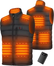 Heated Vest for Men with 20000mAh 7.4V Battery Pack, 4 in 1 Smart Controller ...