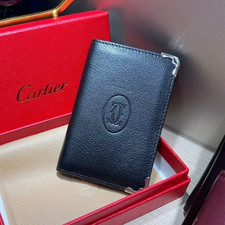 Cartier Must de Cartier Black Calfskin 4CC Card Holder Wallet - New Full Box