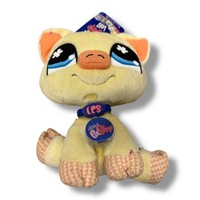 Littlest Pet Shop 2007 9 Yellow Pig Plush Stu...