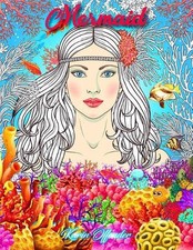 Mermaid: The Little Adorable and various unique design of coloring book perfectl