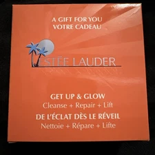 Estee Lauder Get Up & Glow Cleanse + Repair + Lift 2 Pc Set .5 Oz Each NIB