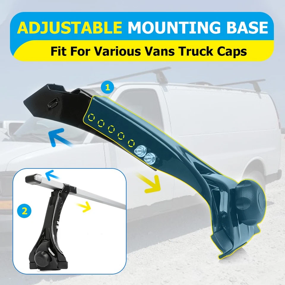 For Ford Bronco Roof Rack Cross Bars Rain Gutter Cargo Carrier Kayak Adjustable - Image 4 of 4