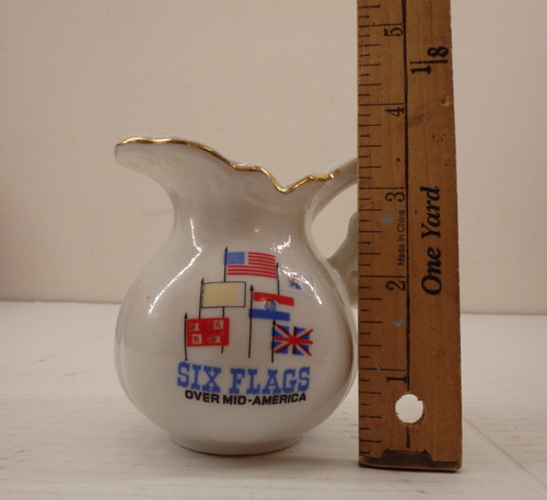 Six Flag Over Mid America Mini Pitcher Souvinere Ceramic