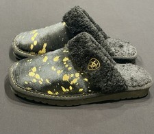 Ariat Women's Jackie Square Toe Slipper in the "Black Gold HairOn" colorway.