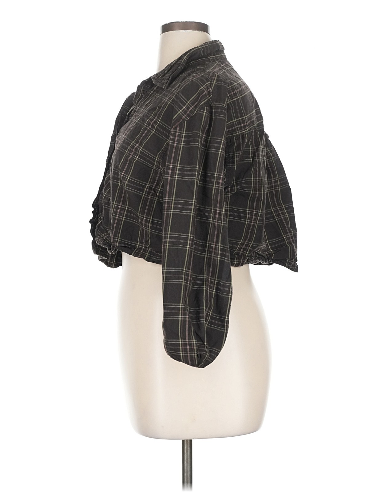 Zara Women Gray 3/4 Sleeve T-Shirt XL thumbnail 4