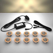 45mm Copper Crystal Dome Lights Decking/Plinth/Kickboard/Kitchen - WARM WHITE