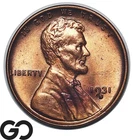 1931-D Lincoln Cent Wheat Penny, Key Date Gem BU Red Brown, Lustrous!