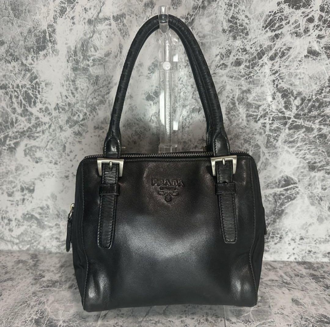 Prada mini leather and nylon handbag imported from Japan