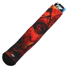 FBF For Bare Feet Day of the Dead Sublimated Crew Socks sz L Large (10-13) Red