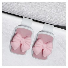 2PCS Cute Bow Glasses Holders for Car Sun Visor Pink