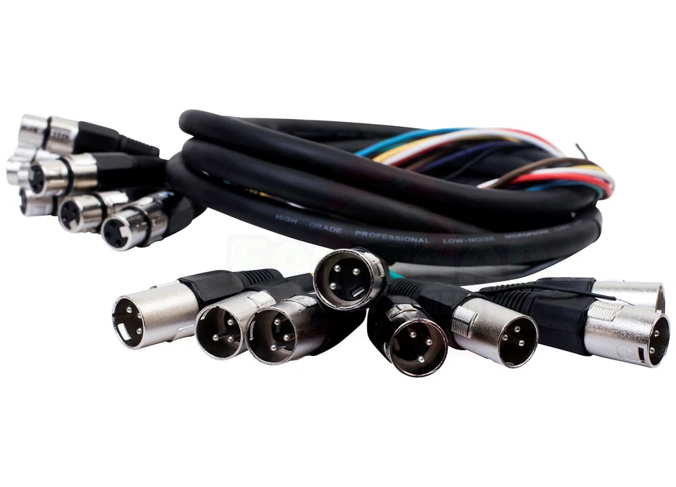 (2x Set) XLR Snake Wires 8 Channel 10 FT | Microphone DMX Hub DJ Digital Mixer - Image 3 of 4