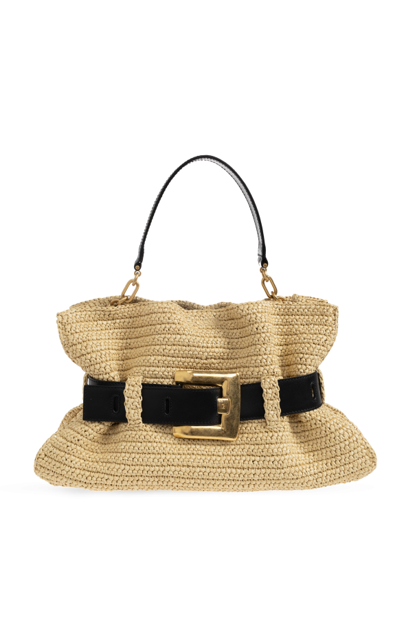 BALMAIN Anthem Medium Natural Top Handle Bag New & Authentic