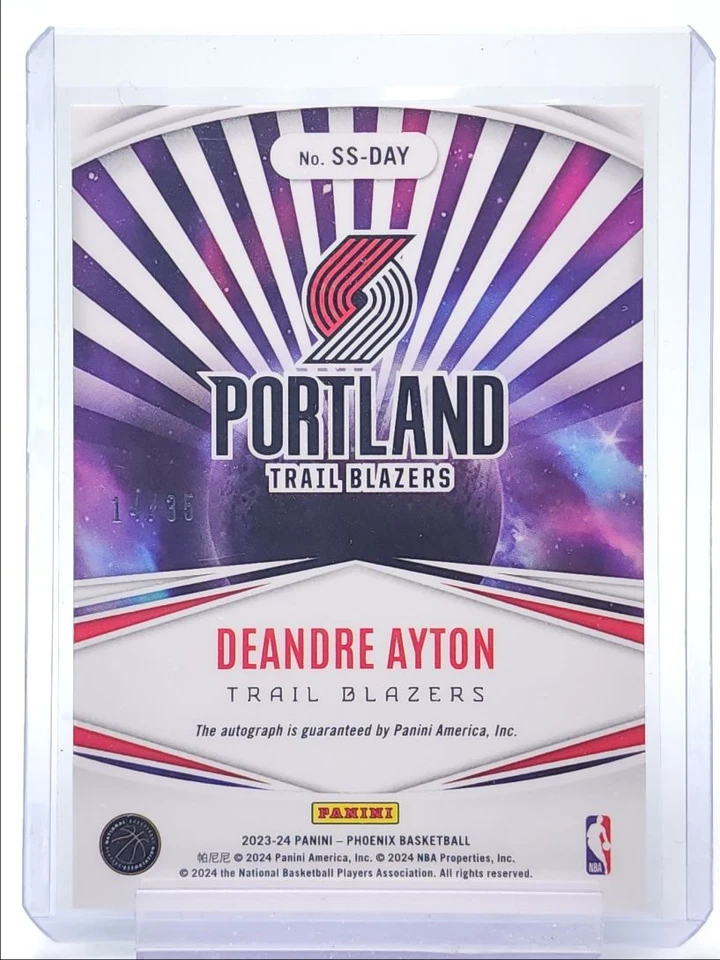 DEANDRE AYTON 2023-24 PHOENIX STELLAR SIGNATURES YELLOW AUTO /35 Q4854 - Image 2 of 2