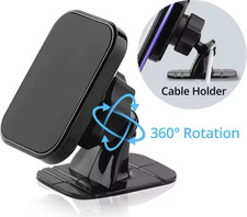 Magnetic Car Phone Holder 360  Rotation Cable Holder Universal Black