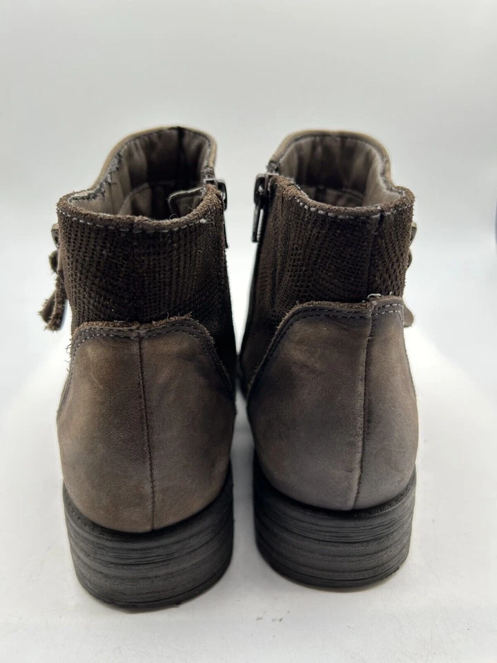 Earth Jordan Jordan-DGY Ankle Boot Women's Sz 8 Brown Leather Side Zip Bootie - Image 4 of 4