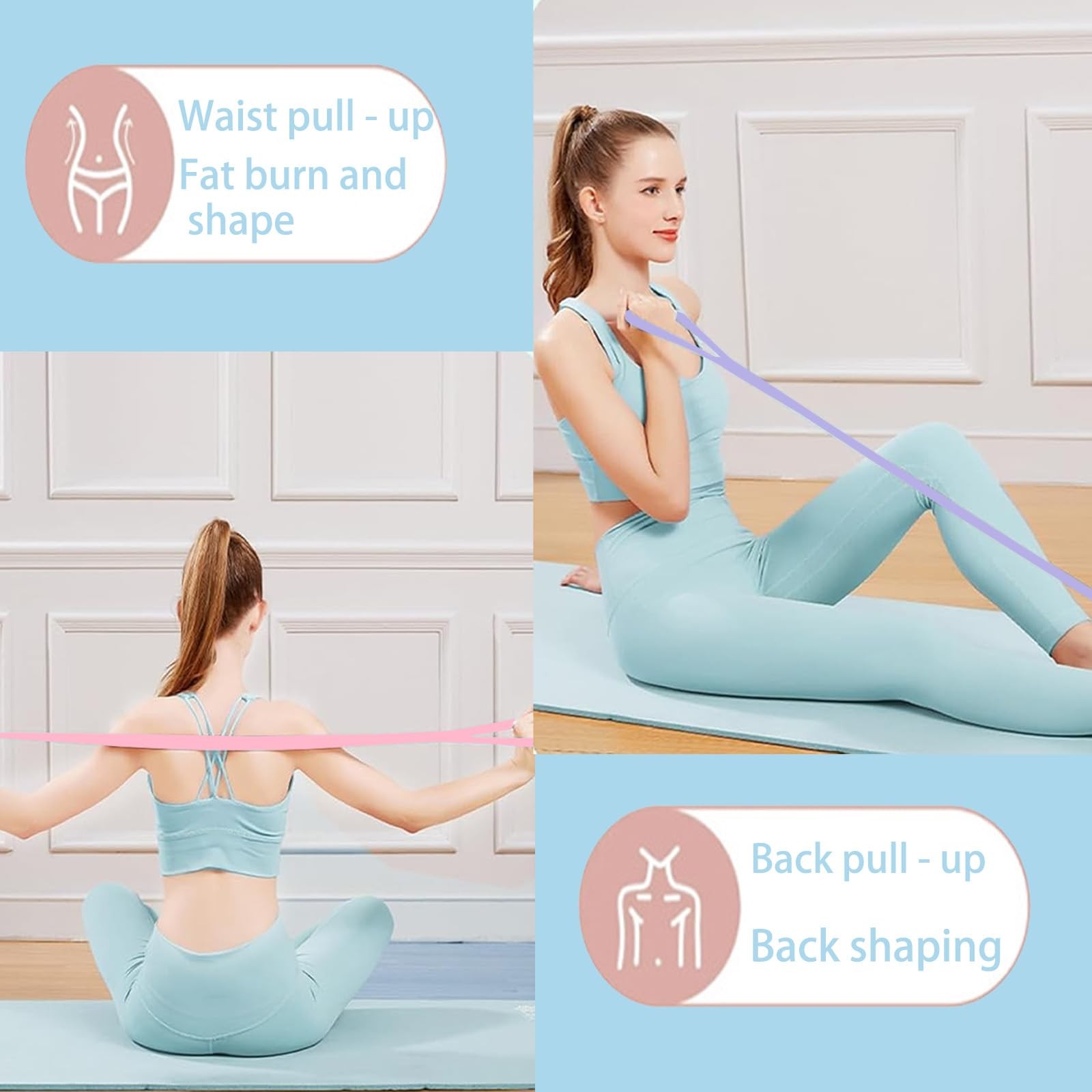 Figure 8 Resistance Bands for Yoga Pilates and Fitness Elastic Stretching Resist