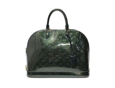 Louis Vuitton M93682 BLEU NUIT Monogram Vernis Alma MM Tote Bag 60843945