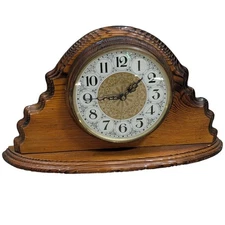 Vintage 70s Wood Mantel Clock Watertown Minnesota Battery Operated - Works!