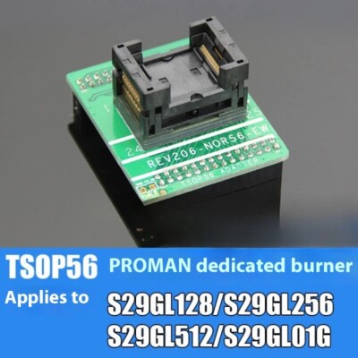 PROMAN Programmer Flash Adapter TSOP56 Burner Block S29GL128/256/512/01G