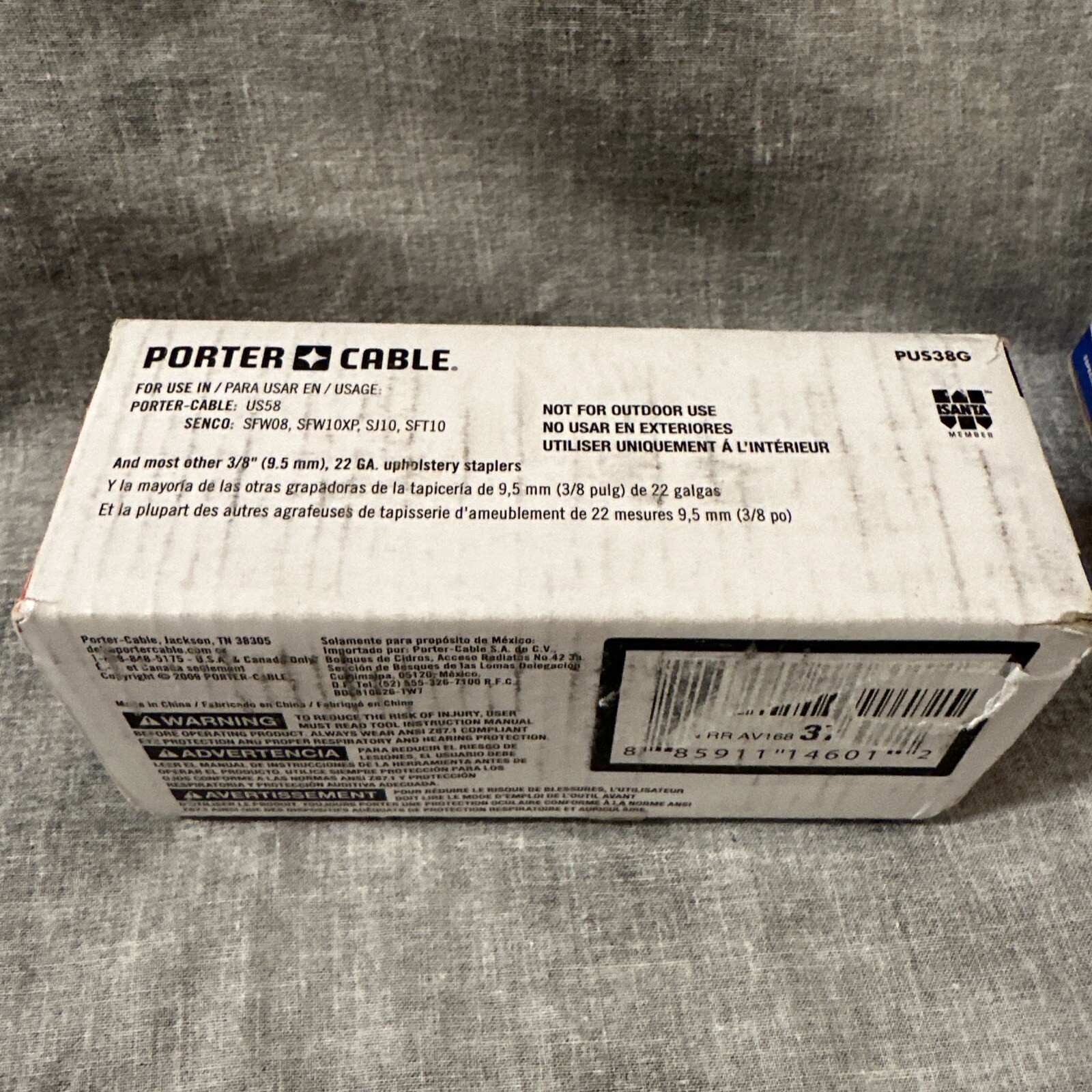 PORTER CABLE GALVANIZED UPHOLSTERY STAPLES 3/8" 22 GAUGE 10000 count