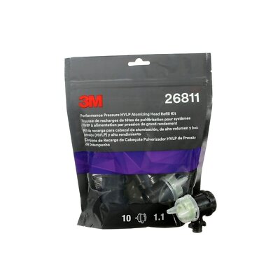3M Performance Pressure HVLP Atomizing Head Refill Kit, 26811, Size 1.1, Yellow,