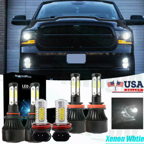 For RAM 1500 2019 2020 4side Bright LED Headlight Bulb Fog Light High