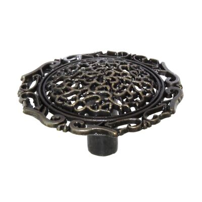 Antique Brass 1 1/2'' Ornamental Round Cabinet Knob 847-AB
