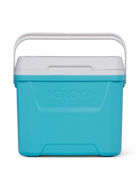 Igloo 28 QT. Laguna Hard-Sided Ice Chest Cooler, Aqua Blue and White