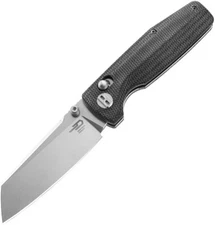 Bestech Knives Slasher Knife Axis Lock Micarta Folding Stonewash D2 Steel