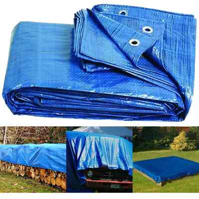 Heavy Duty Waterproof Tarpaulin 10x10 Ft - 180 G/m² PVC Cover For Roof, Camping, Pool, Boat