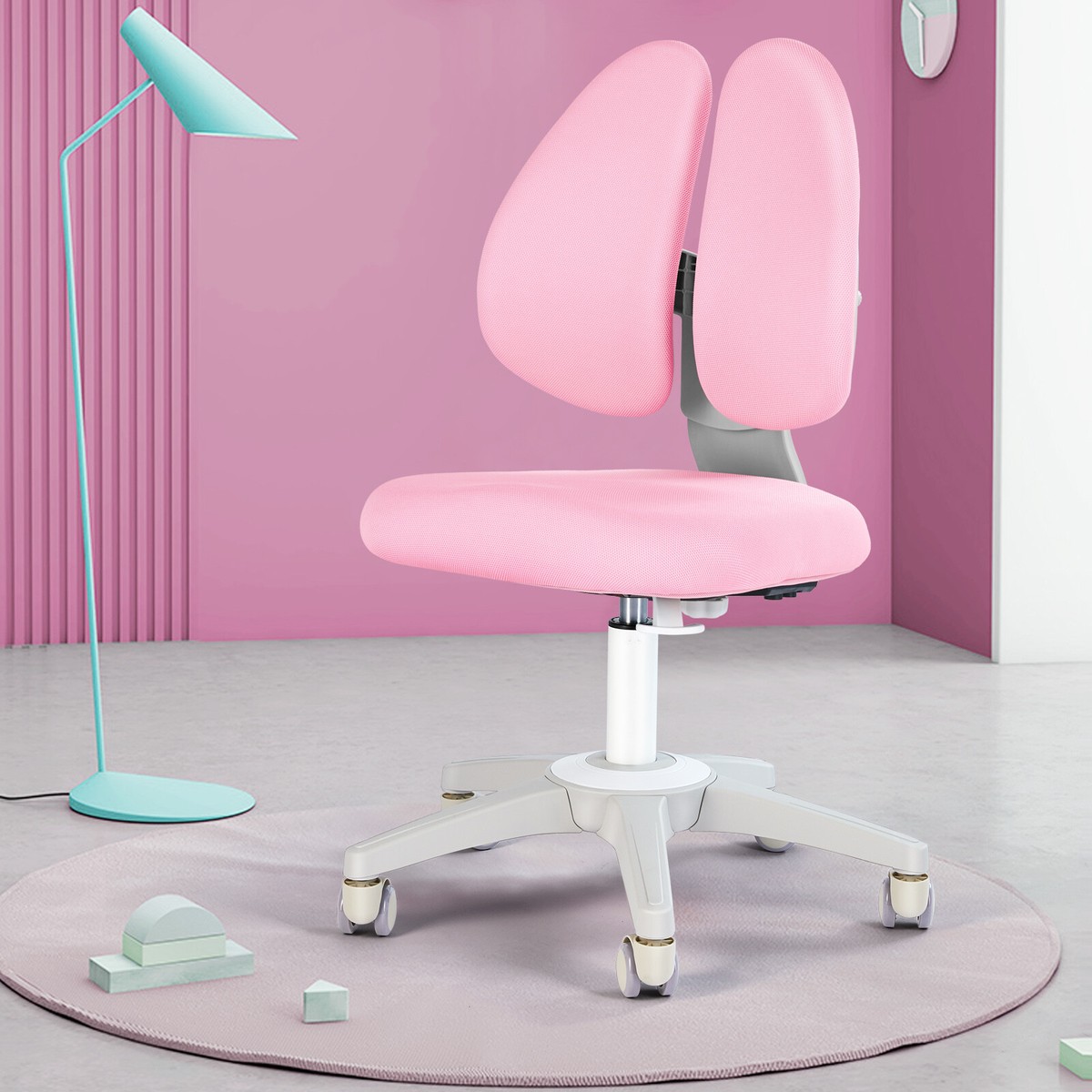 Height Depth Adjustable Kids Study Desk Chair Ergonomic 360