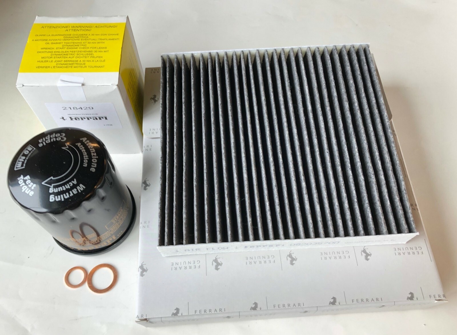 Ferrari FF Annual Service Kit #FFKIT, Oil & Pol Filter W/washers Algar Ferrari