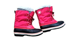 Sorel Kids Yoot PAC Nylon Haute Pink Waterproof Snow boots Kids Size 4