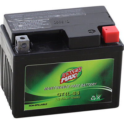 Power Max 12V Maintenance-Free Battery (Cross Ref YT4L-BS) GT4L-BS