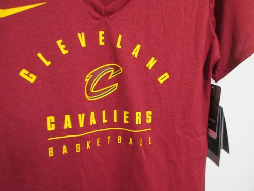 NIKE CLEVELAND CAVALIERS DRI-FIT WOMENS V NECK T SHIRT (SM) NWT $30 TAGS MAROON - Picture 2 of 3