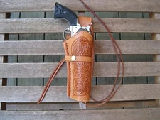 Western Express - Cowboy Tan Leather Gun Holster - Right Left Tool - 22 38 45