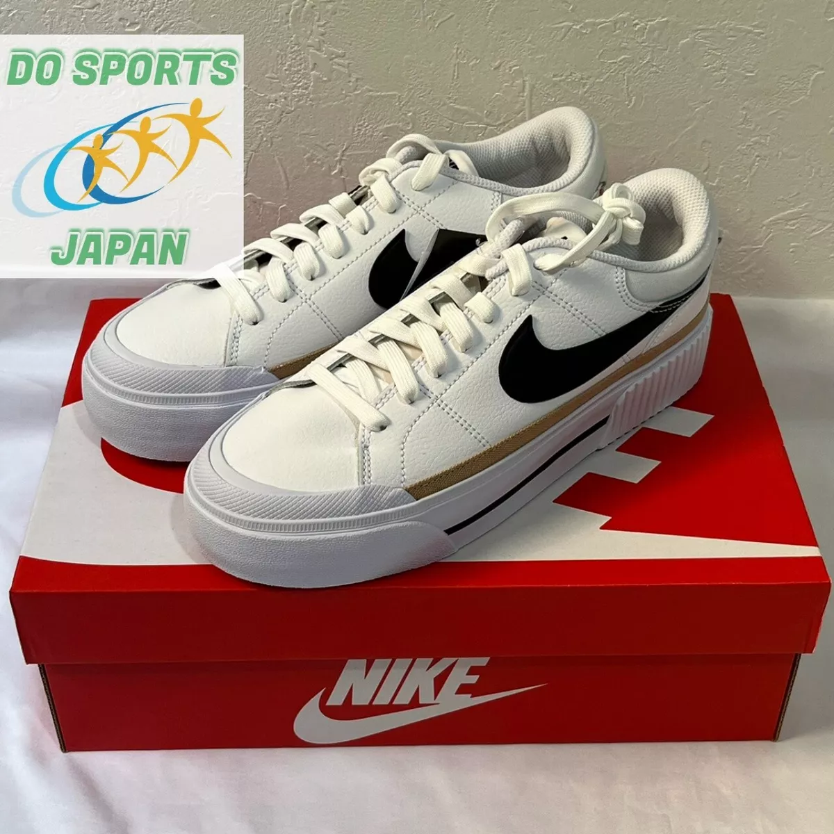 NIKE Court Legacy Lift Women Sneakers Shoes Platform Sole DM7590-100  WHITE/BEIGE