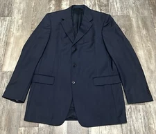 Daniel Cremieux Collection Men 42L Sport Coat Loro Piana Wool Blue Blazer  Italy