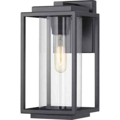 Progress Lighting Macstreet 12 in. 1-Light Matte Black Modern Outdoor Wall Lante