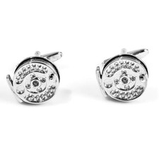 Fly Fishing Reel Fish Pair Cufflinks in a Presentation Gift Box Polishing