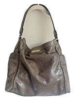 Max Mara Taupe Snakeskin Leather Large Shopper Tote Shoulder Bag