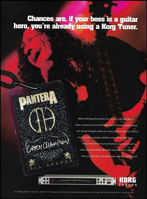 Pantera Dimebag Darrell 1998 Korg Guitar Tuners ad 8 x 11 advertisement print
