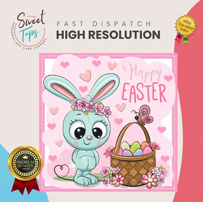 OSTERN ESSBAR QUADRATISCH GEBURTSTAG TORTENAUFLEGER DEKORATION PERSONALISIERT