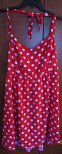 Polka Dot Red / White Minnie Halter Dress Sz 4XL 100% Polyester Bust 42 +Elastic