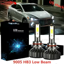 White LED 9005 HB3 Low Beam Headlight Bulbs For 2017 2018 Hyundai Elantra