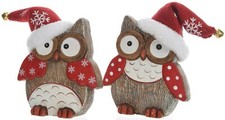 Owl Christmas Decorations Ornament Ceramic Gift For Bird Lovers Collectable Home